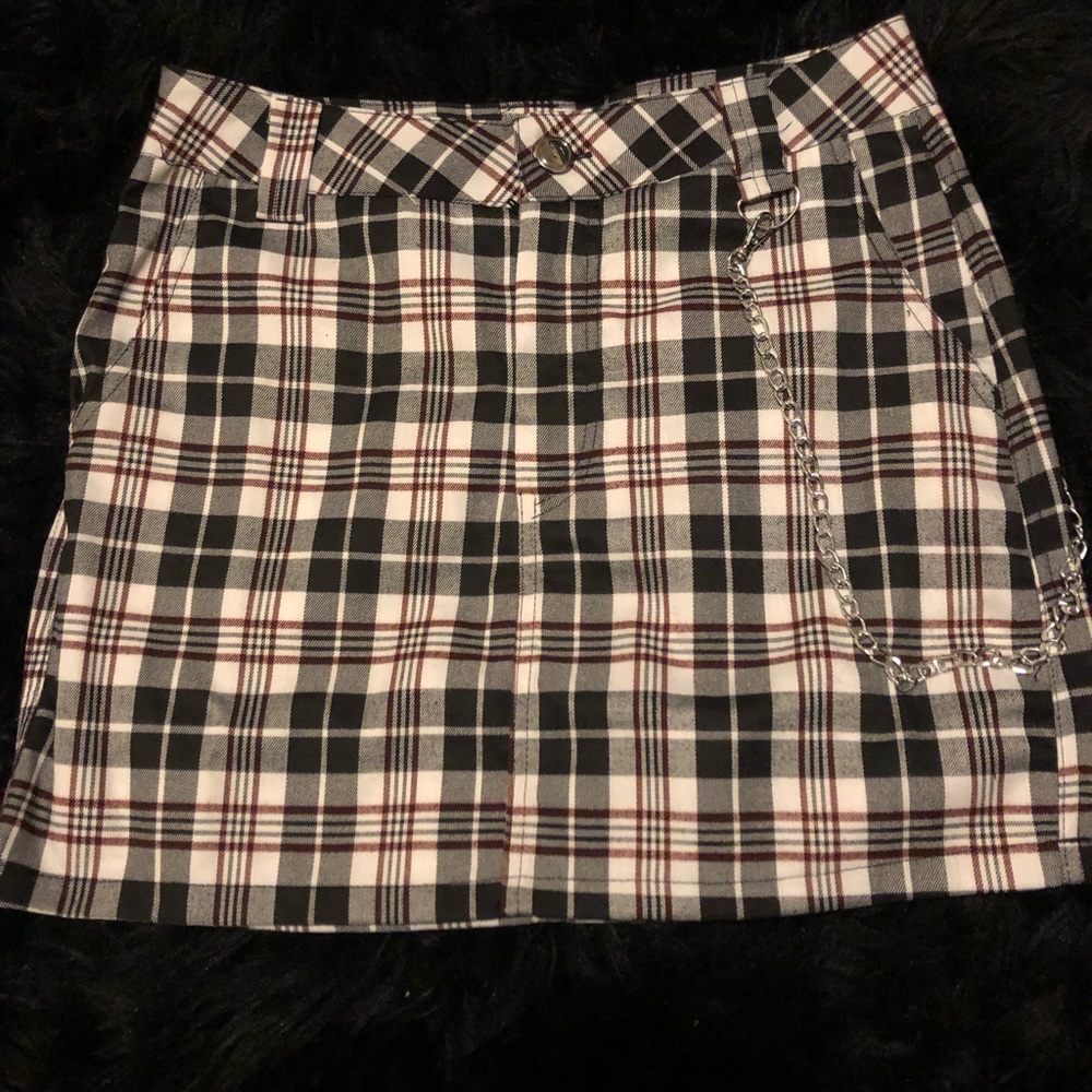 Plaid punk mini skirt